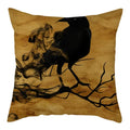 Axyaa Nightmare Pumpkin Ghost Print Linen Throw Pillow Cover for Home Sofa, 45x45cm