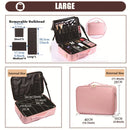 Axyaa Three-layer Waterproof Oxford Cosmetic Case for Makeup and Manicure Organization