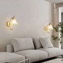 Axyaa Copper Flower Wall Lamp: French Retro Glass Bedroom Lighting