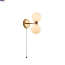 Axyaa Gold Copper Glass Ball LED Wall Light