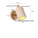 Axyaa Nordic Wood LED Wall Sconce Pull Chain Switch Stair Light