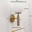 Axyaa LED Wall Light Pull Chain Switch Modern Style Glass Iron Bedroom Lamp