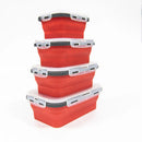 Axyaa Silicone Folding Lunch Box: Food Grade, Portable, Microwave Safe, Outdoor & Travel Friendly