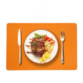 Axyaa Green Leather Placemats Set for Dining Table - Reversible & Wipeable