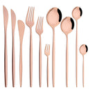 Axyaa Rose Gold Stainless Steel Cutlery Set - 12 Pieces
