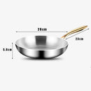 Axyaa 316 Stainless Steel Nonstick Frying Pan Wok for Gas Stove Induction