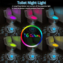Axyaa Motion Sensor Toilet Light with Star Projection & 16 Colors - Rechargeable LED Night Light