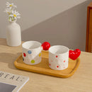 Axya Heart-Shaped Ceramic Coffee Mug – Cute Cartoon Design for Girls & Birthday Gift