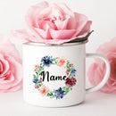 Axyaa Personalized Enamel Flower Mug for Bachelorette Party and Wedding Bridal Shower