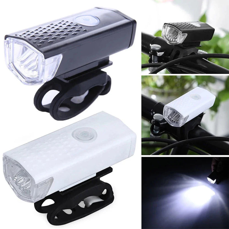 Axya USB Rechargeable Bike Front Rear Light Set LED Flashlight Bikes Lamp