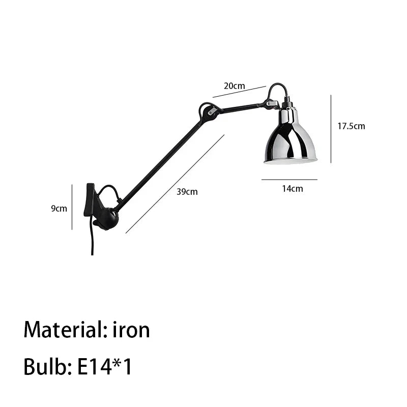 Axyaa Rotatable E14 Reading Wall Lamp for Bedroom Parlor Lighting