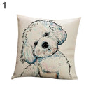 Axyaa Watercolor Dog Print Linen Pillow Cover 45X45CM