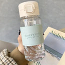 Axyaa 500ml Clear Leakproof Water Bottle with Straw - Portable for Travel & Office