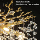 Axyaa Golden Branch Crystal Chandelier for Minimalist Living Room Home Lighting