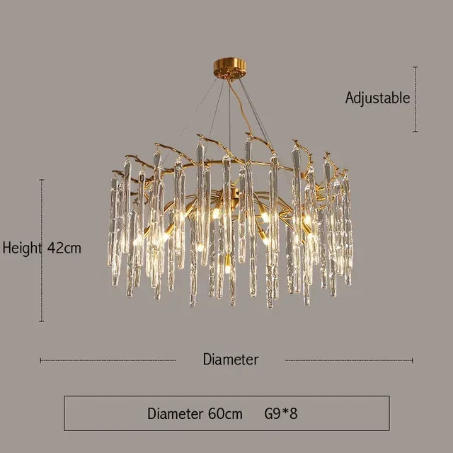 Axyaa Nordic Luxury Crystal Ceiling Lamps for Modern Interior Lighting