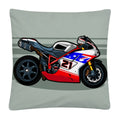 Axyaa Motorcycle Cartoon Plush Pillowcase Home Sofa Car Decor 45x45 cm
