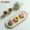 Axyaa Hand-Painted Bamboo Tea Tray: Small, Rectangular, Multi-Use Serving Dish