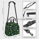 Axyaa Cactus Green Floral Thermal Lunch Bag with Adjustable Strap