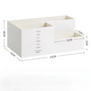 Axyaa Desktop Stationery Organizer - Plastic Compartments for Pens, Notebooks, and Office Supplies
