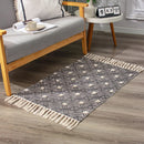 Axyaa Nordic Ethnic Tassel Rug: Cotton Linen Woven Mat for Bedroom, Living Room Decor