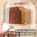 Axyaa Rice & Cereal Dispenser: Sealed 360° Rotating Kitchen Container with Multiple Sections