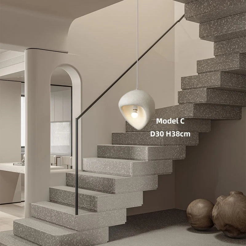 Axyaa White Irregular LED Pendant Chandelier for Home Decor & Bar