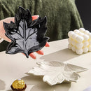 Axyaa Ceramic Maple Leaf Plate for Snacks & Jewelry Storage