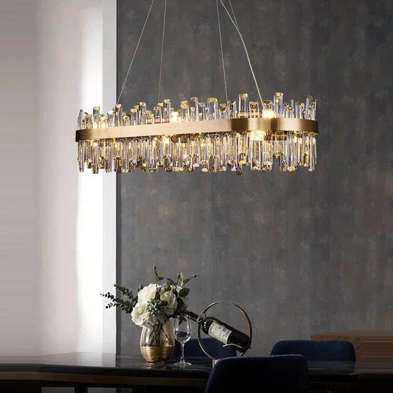 Axyaa Crystal LED Chandelier Lighting for Dinning Room