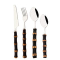 Axyaa Bamboo Handle Stainless Steel Cutlery Set