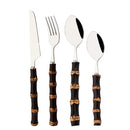 Axyaa Bamboo Handle Stainless Steel Cutlery Set