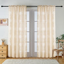 Axyaa European Jacquard Curtains: Elegant Cream Hollow Out Tulle Drapes for Home Decor