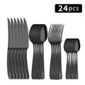 Axyaa 24pc Stainless Steel Tableware Set for Family Dining