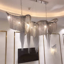 Axyaa Tassel Aluminum Chain Pendant Light: Modern Luxury LED Chandelier for Home & Hospitality Settings