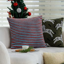 Axyaa Plush Contrast Stripe Cushion Cover for Elegant Living Room Decor