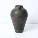 Axyaa Charcoal Gray Vase with Handles (4.9" Opening)