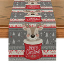 Axyaa Christmas Deer Socks & Holly Berries Table Runner - Home & Wedding Centerpieces