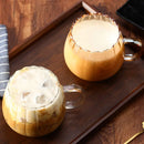 Axyaa Pumpkin Glass Cups - 400ml High Borosilicate Coffee Tea Drinkware