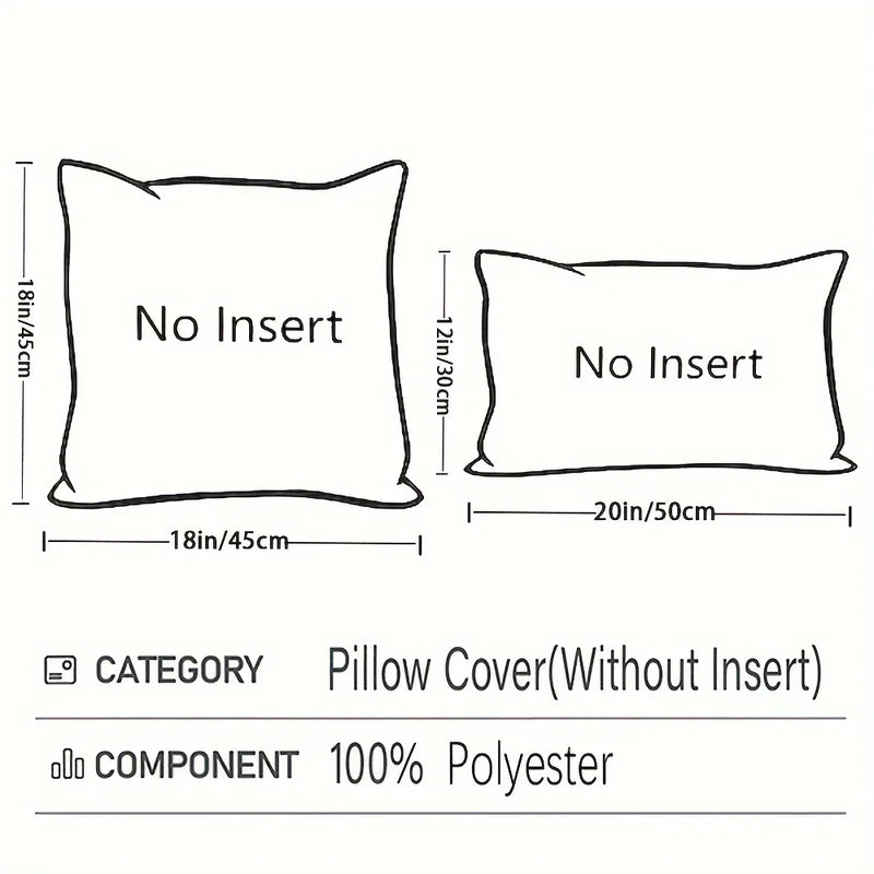 Axyaa Boho Stripe Geometry Plush Pillow Covers, 18inx18in