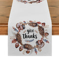 Axyaa Thanksgiving Plants Garland Pumpkin Bird Table Runner for Kitchen Dining Decor