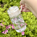 Axyaa Pink Bow Water Bottle Reusable PC Cup with Lid - Portable & Durable