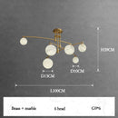 Axyaa Spanish Marble Chandelier Brass Black Finish Dimmable Ceilings Lustre