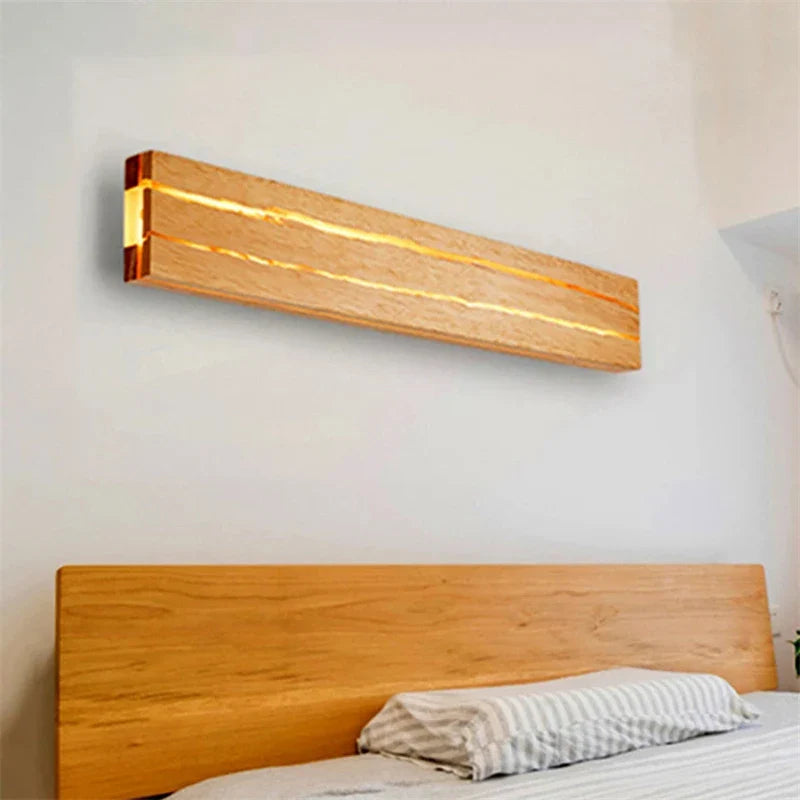 Axya Solid Wood Nordic Wall Lamp Rotatable LED Sconce Lighting for Home Decor