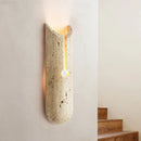 Axyaa Natural Yellow Travertine Stone LED Wall Light Fixture