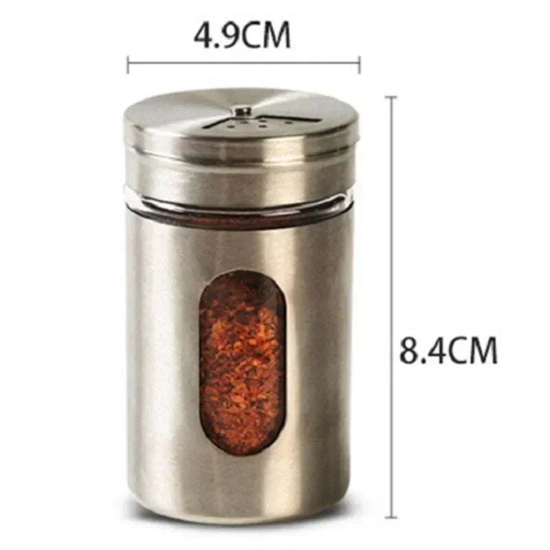 Axyaa Stainless Steel Spice Shaker Seasoning Pot Rotating Kitchen Gadget