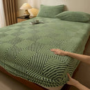 Luxurious Axyaa Fleece Jacquard Geometric Bed Sheet for Single/Double Mattress
