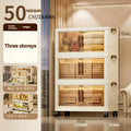 Axyaa Multi-layer Plastic Storage Box with Wheels, Clothing, Book & Kitchen Supplies Organizat