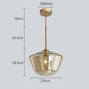 Axyaa Modern Amber LED Glass Chandelier Indoor Lighting Pendant Light