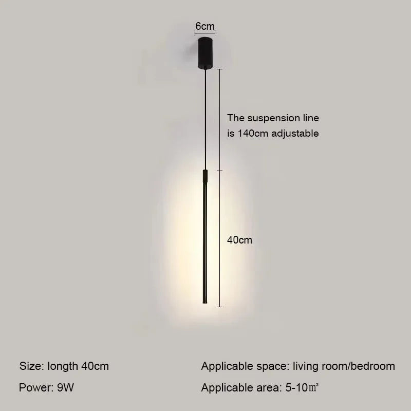 Axyaa Black Aluminum LED Pendant Light for Dining Room Bedroom Decor