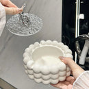 Axya Light Luxury Ceramic Ashtray with Lid for Living Room Decor and Anti Fly Ash