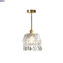 Axyaa Crystal LED Pendant Light: Elegant French Vintage Hanging Lamp